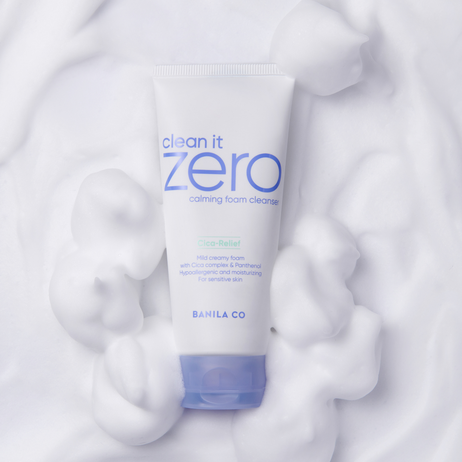 Banila Co Clean It Zero Calming Foam Cleanser in 150ml gel and foam cleanser bottle with calming formula and gentle design