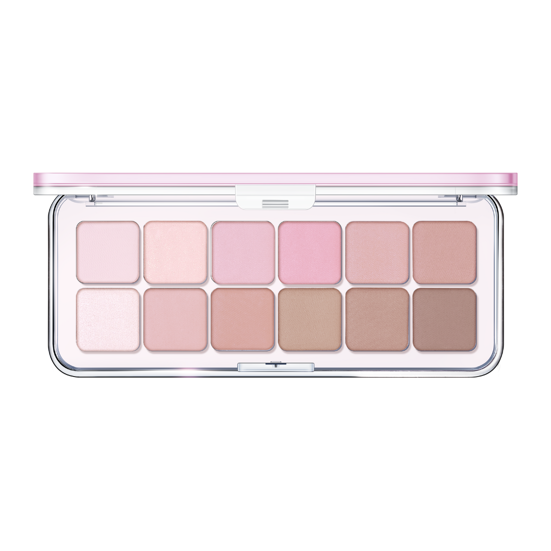 Clio Pro Eye Palette Air eyeshadow palette with neutral shades, featuring multiple color options and sleek packaging.