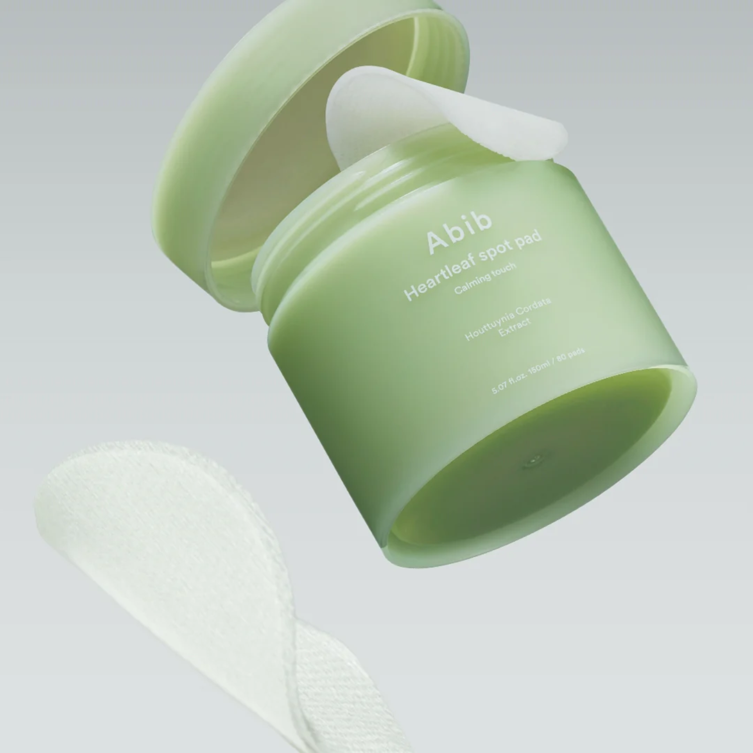 Abib Heartleaf Spot Pad Calming Touch toner pad with two unopened packs of 80 calming toner pads for sensitive skin.