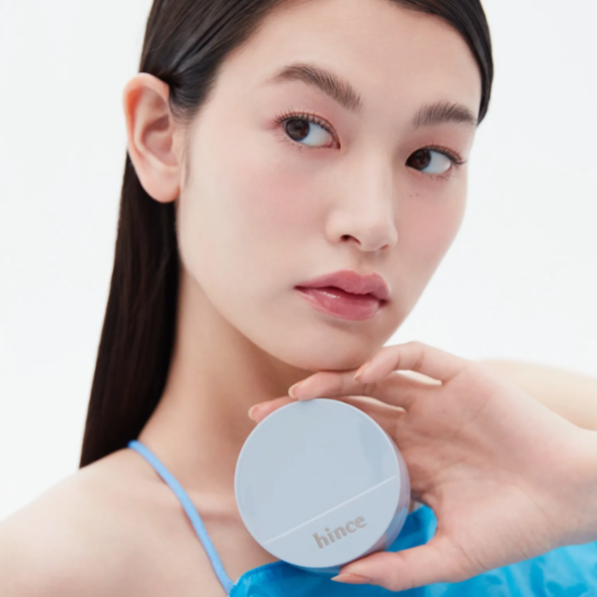 Hince Second Skin Mesh Matte Cushion Foundation from Chill Voyage Edition with sleek compact and open cushion sponge.