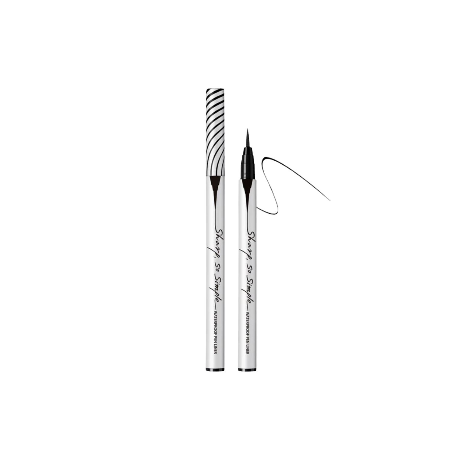Clio Sharp So Simple Waterproof Liquid Eyeliner pen with sleek black design and precise applicator tip.