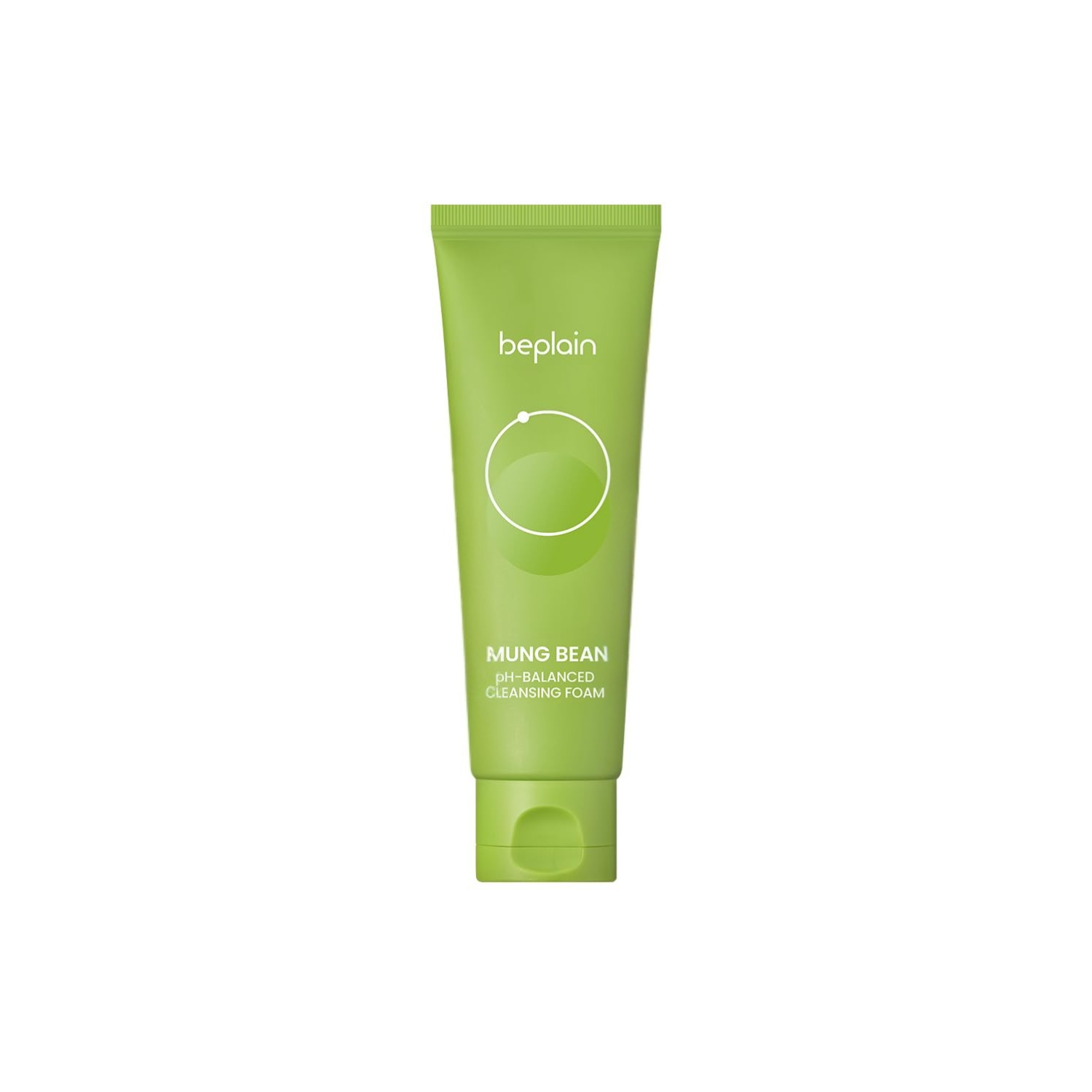 Beplain Mung Bean pH-Balanced Cleansing Foam in gel and foam form, showing the cleanser bottle and textured product.