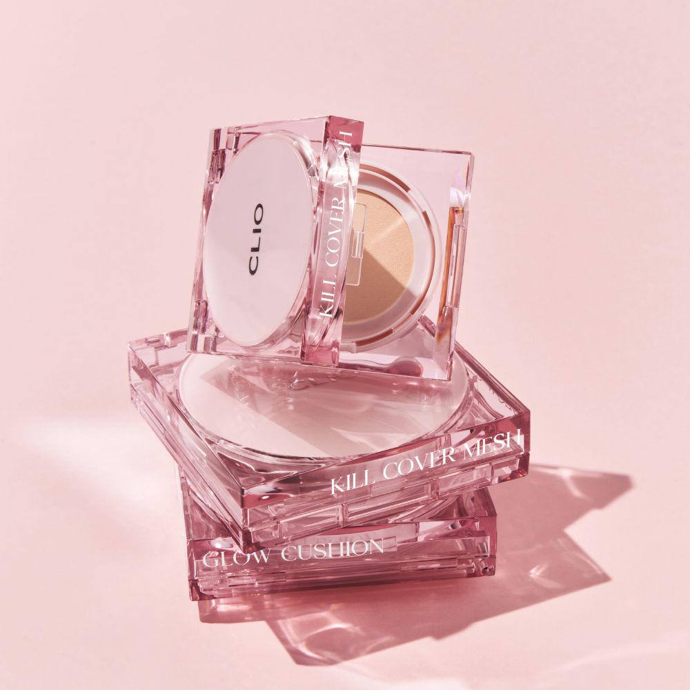 Clio Kill Cover Mesh Glow Cushion Mini 5g foundation compact with a mesh cover and glow-enhancing finish.