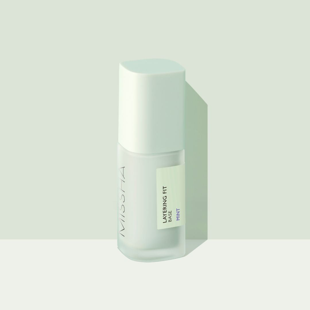 Missha Layering Fit Face Primer showing smooth, lightweight texture in a clear tube for even skin base application