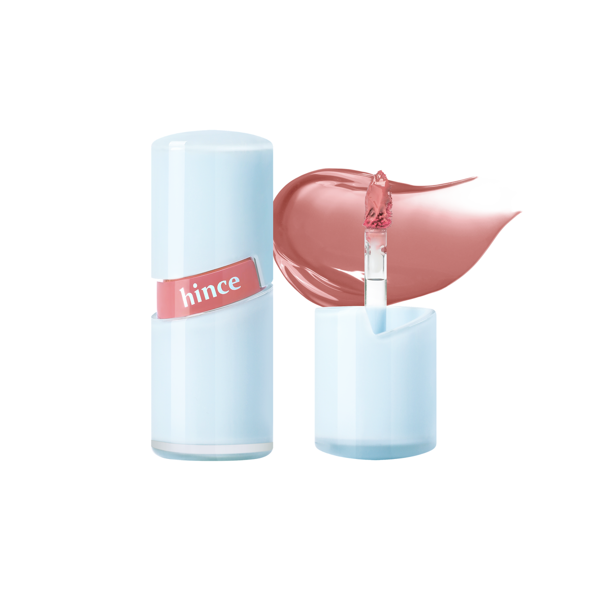 Hince Raw Glow Gel Tint Chill Voyage Edition lip tint in a sleek tube, showcasing the vibrant gel formula and product branding.