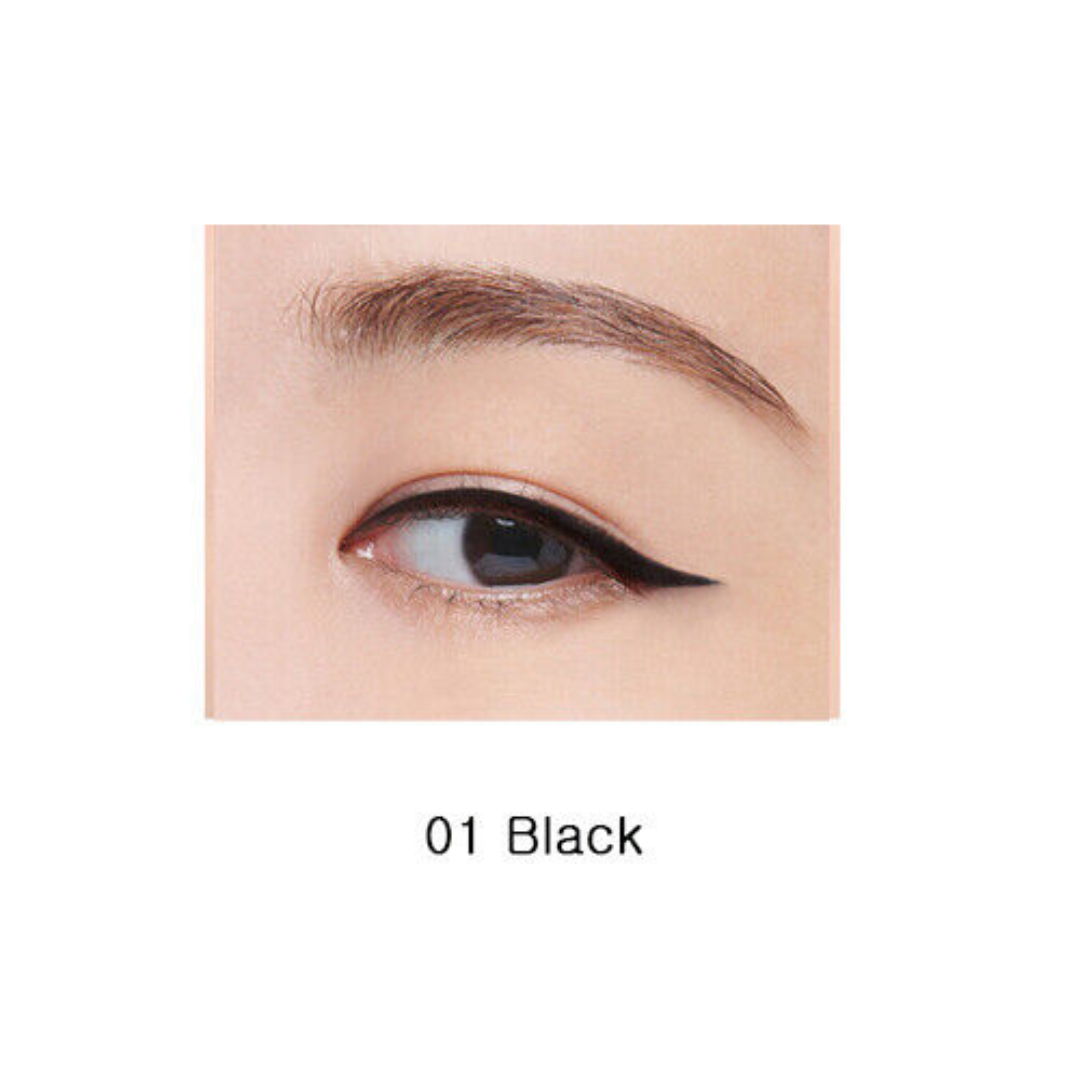 Banila Co Smudge Out Detail Gel Eyeliner in black, shown in a sleek container with the gel texture visible inside.