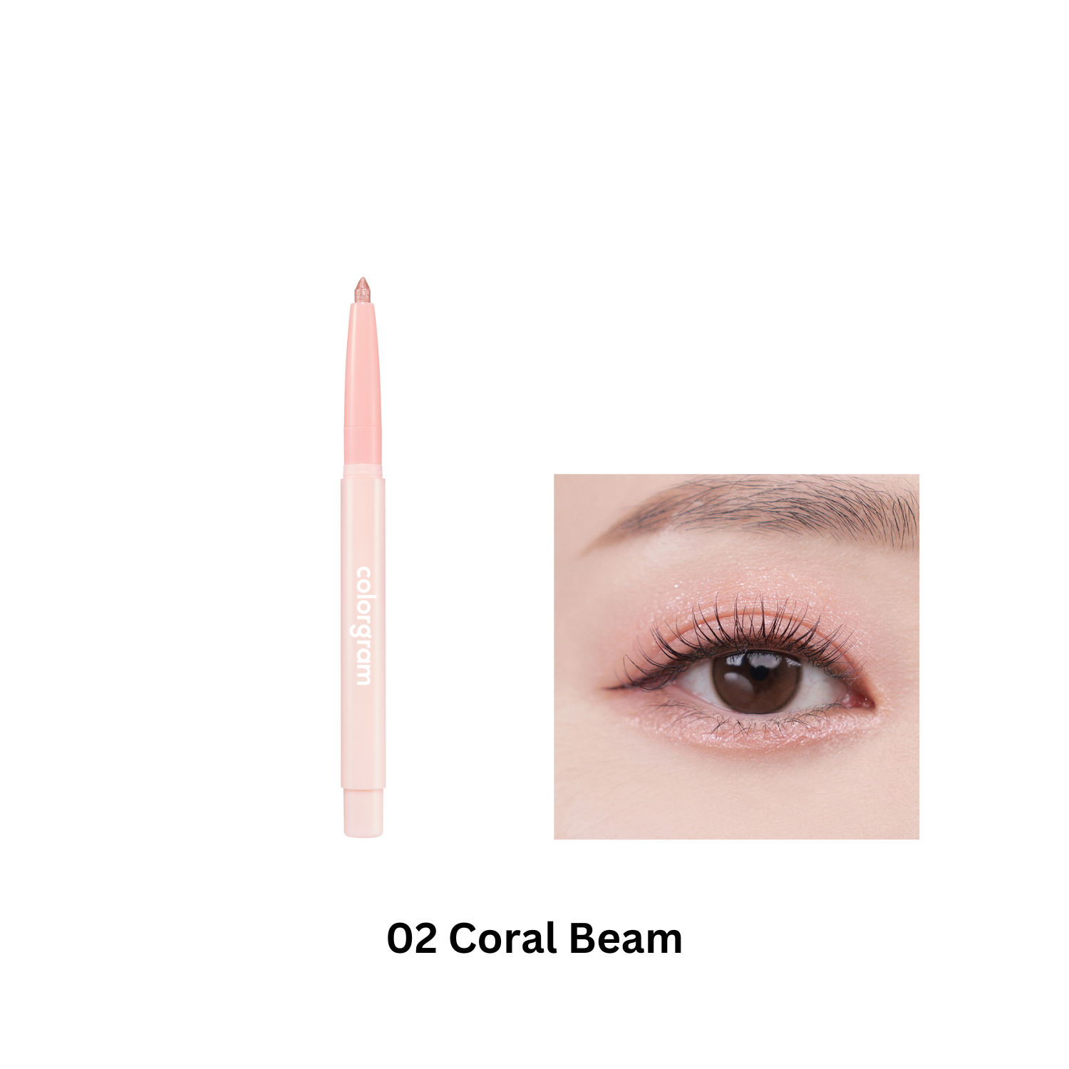 Colorgram Glitter Undereye Maker gel eyeliner in vibrant glitter, shown in a sleek applicator tube with shimmering finish.