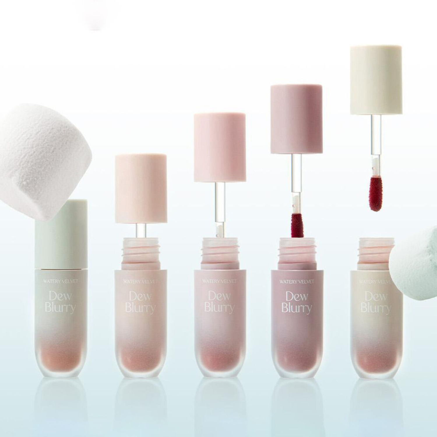Too Cool For School Dew Blurry Tint lip tint in a sleek tube, showcasing the product's vibrant color and modern design.
