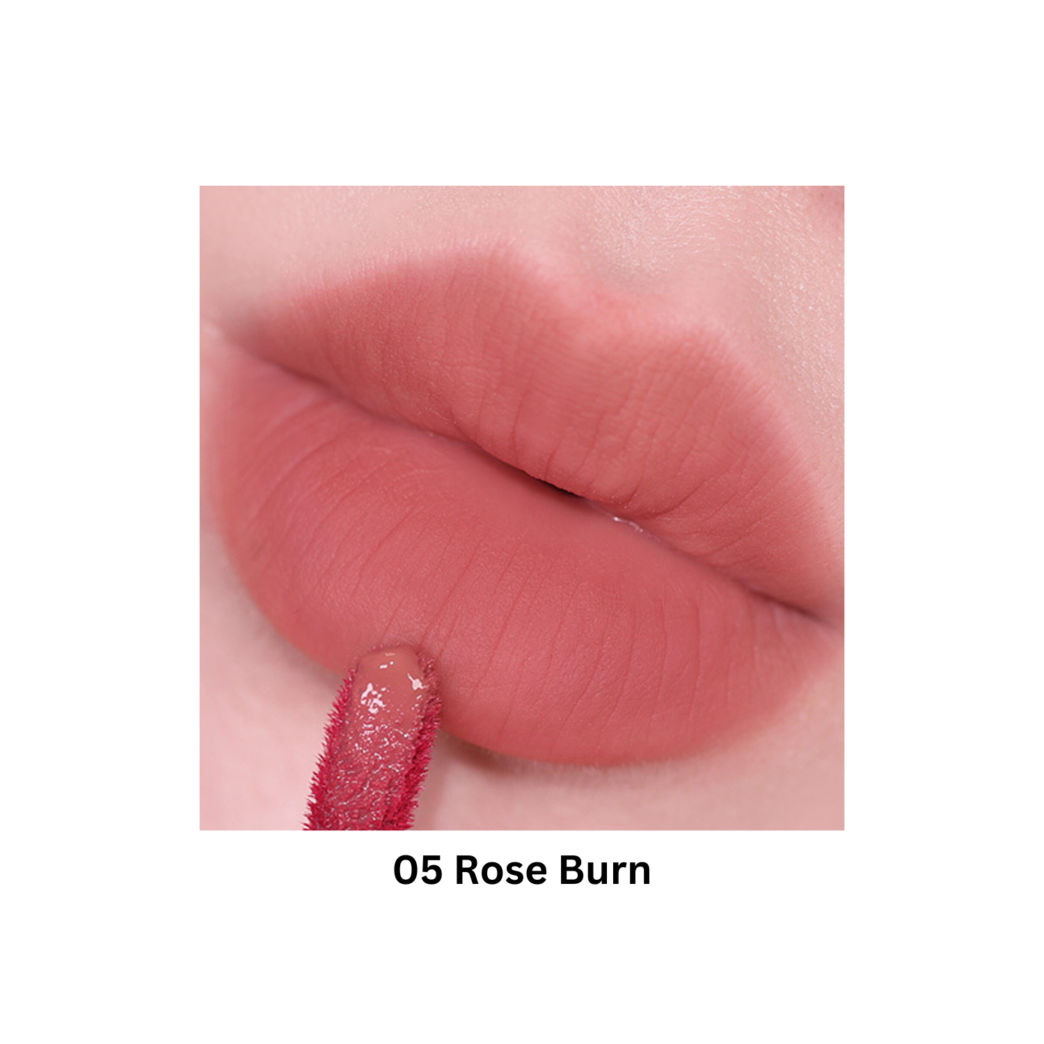 Too Cool For School Dew Blurry Lip Tint applied on lips, showcasing its soft, blurry tint finish and natural color.