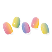 Semi-cured gel nail in pastel shades from Ohora, showcasing smooth, glossy, and evenly coated nails with a soft pastel finish.