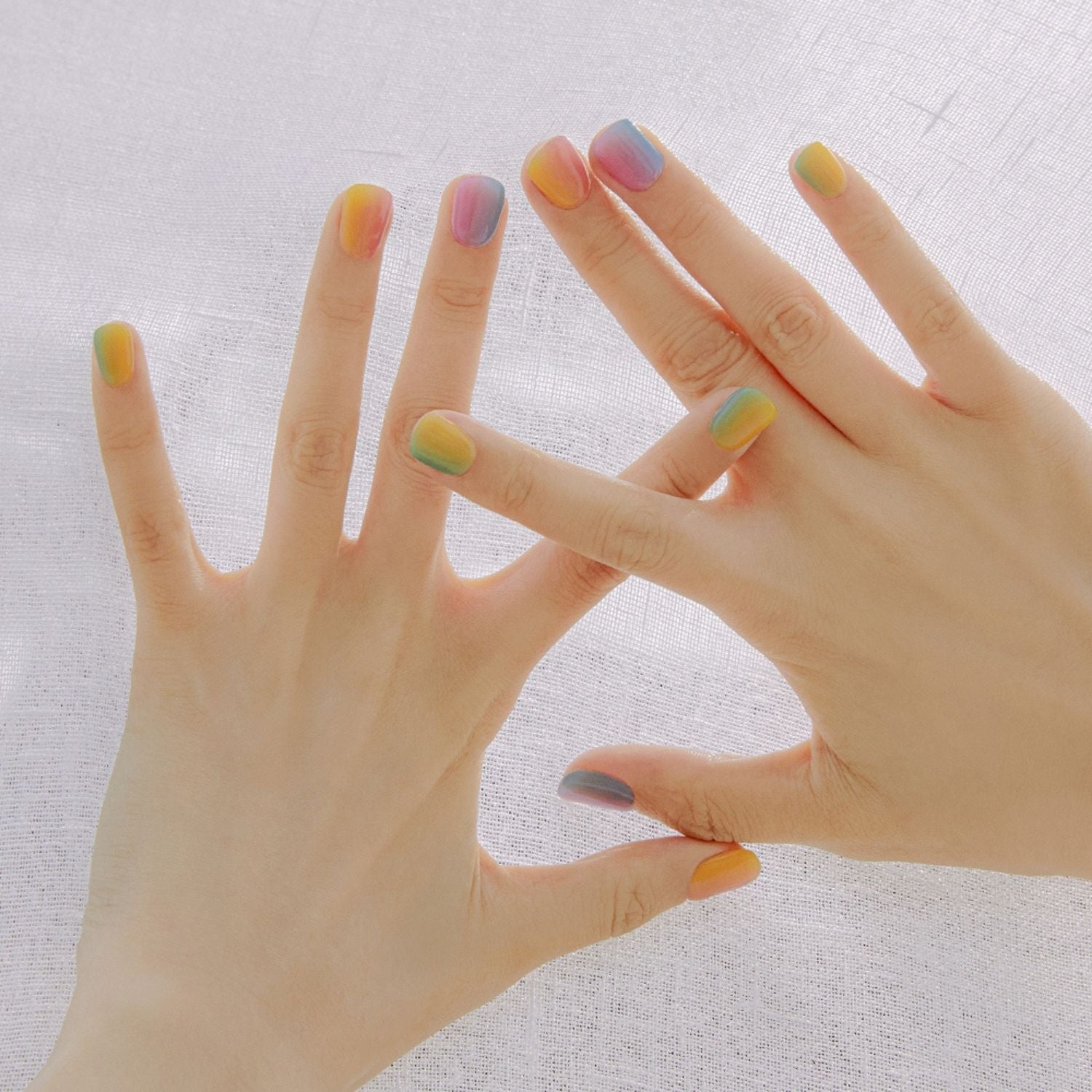 Ohora Semi-Cured Gel Nails in N Pastel, showcasing a soft, pastel nail design with a smooth, glossy finish.