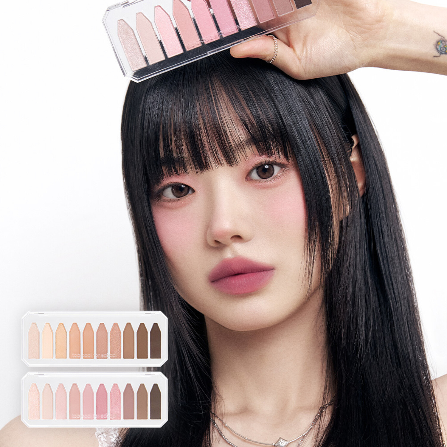 Too Cool For School Frottage Palette eyeshadow with textured, earthy shades in a compact palette.