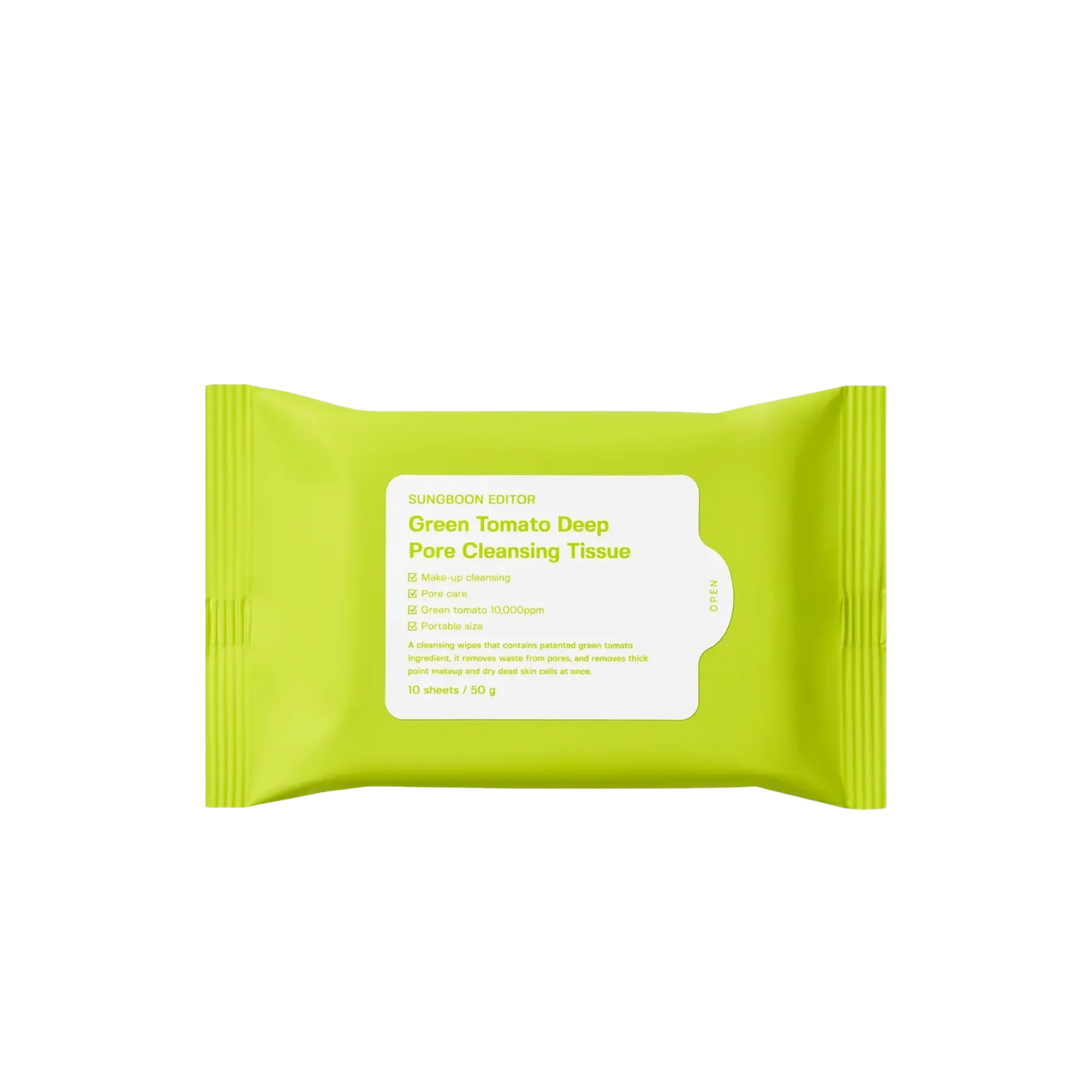 Sungboon Editor Green Tomato Deep Pore Cleansing Tissue 10pcs (NEW) - Shop K-Beauty in Australia