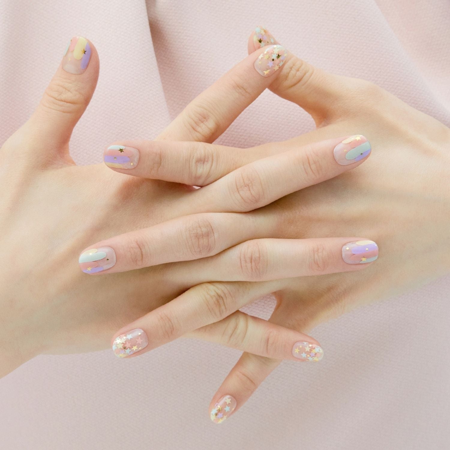 Semi-cured gel nail polish in N Merry.Go.Round by Ohora, featuring a shiny, smooth finish on neatly manicured nails.
