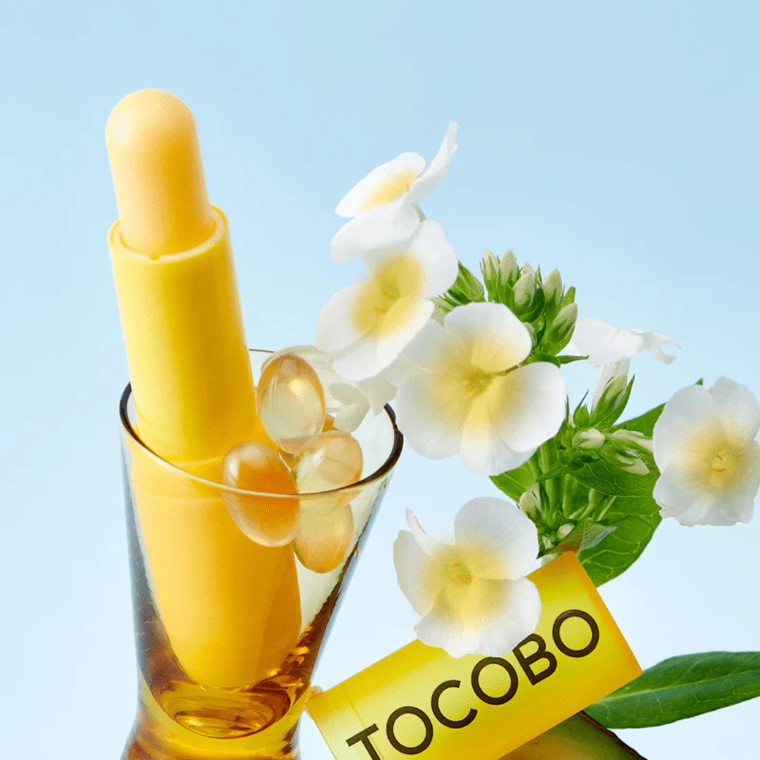 TOCOBO Vitamin Nourishing Lip Balm in a sleek container, designed to hydrate and soften lips naturally.