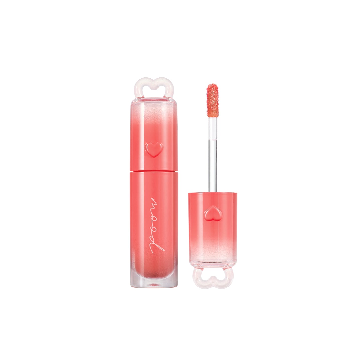 Peripera Ink Mood Glowy Lip Tint in a vibrant pink shade, displayed on a neutral background with a glossy finish