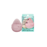 Fillimilli triangular blush powder puffs, 2-piece set, soft sponges for even blush application, shown in white with pink accents.