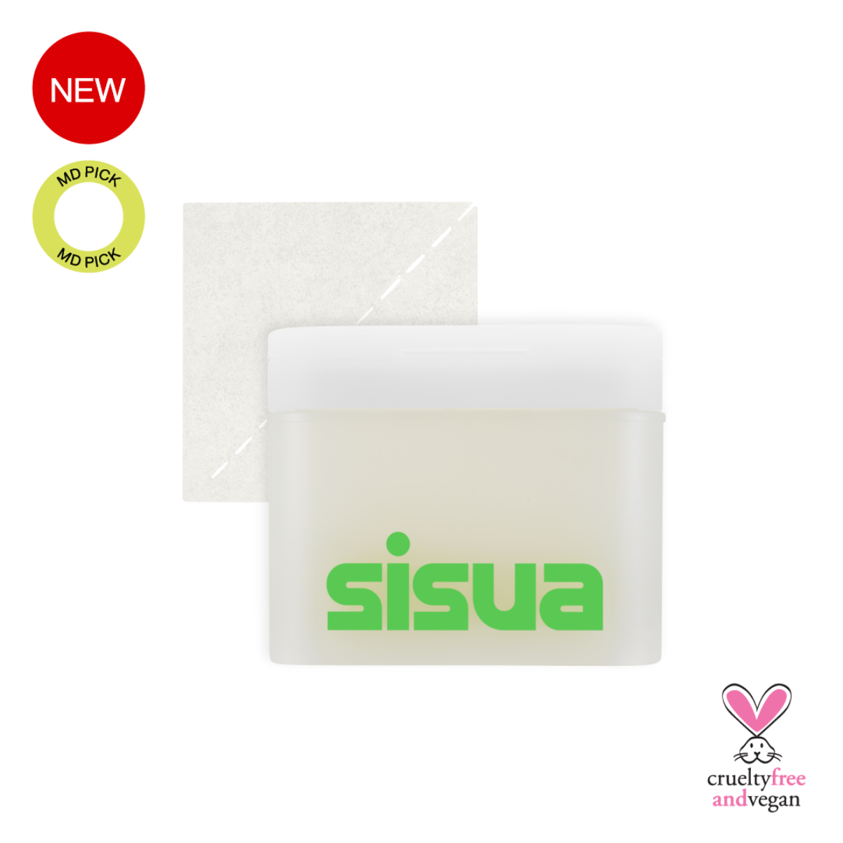 Sisua By Unleashia Tasmanian Pepper Calming toner pad, 2-piece set, with textured pads for soothing skin care.