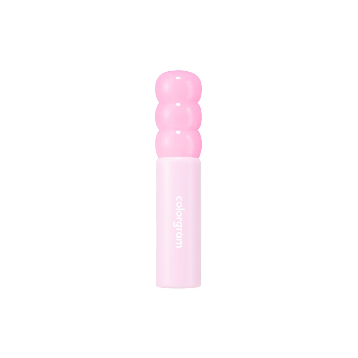Colorgram Fruity Glass Gloss lip tint in a vibrant, clear glass container showing the glossy, fruity-colored lip tint inside.