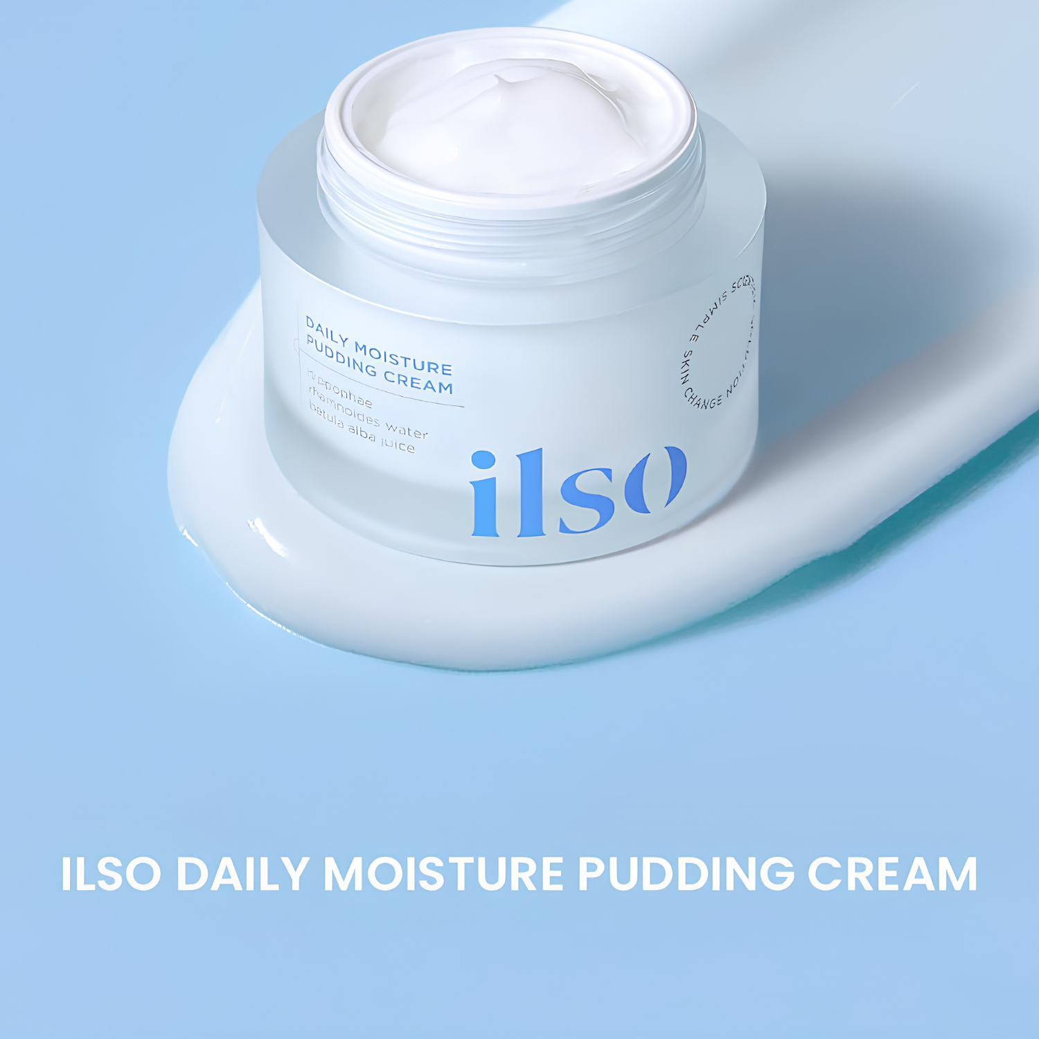 ILSODaily Moisture Pudding Cream 50ml face moisturizer jar with white lid and creamy texture visible in the image