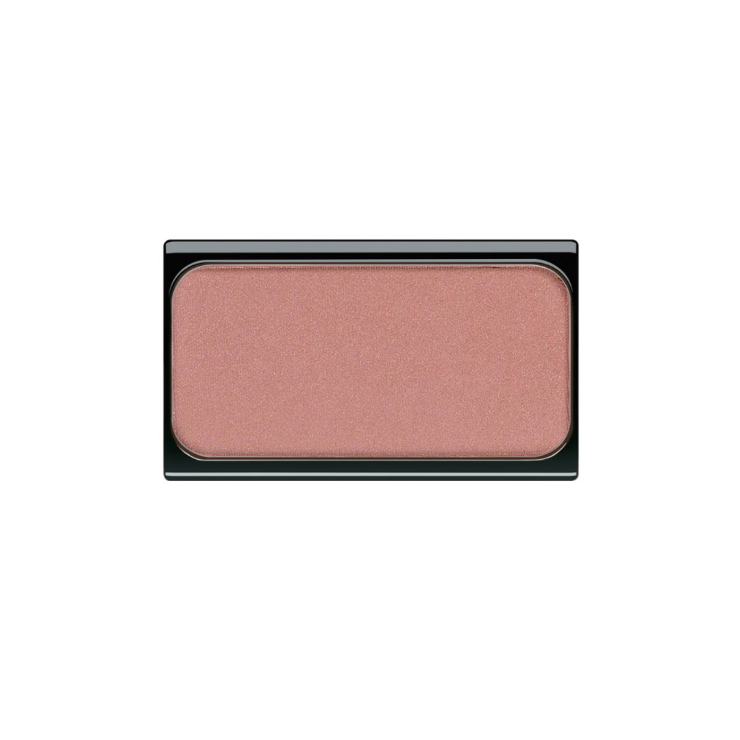 ARTDECO blush in a compact, showing soft pink powder with smooth texture and subtle shimmer for a natural glow.