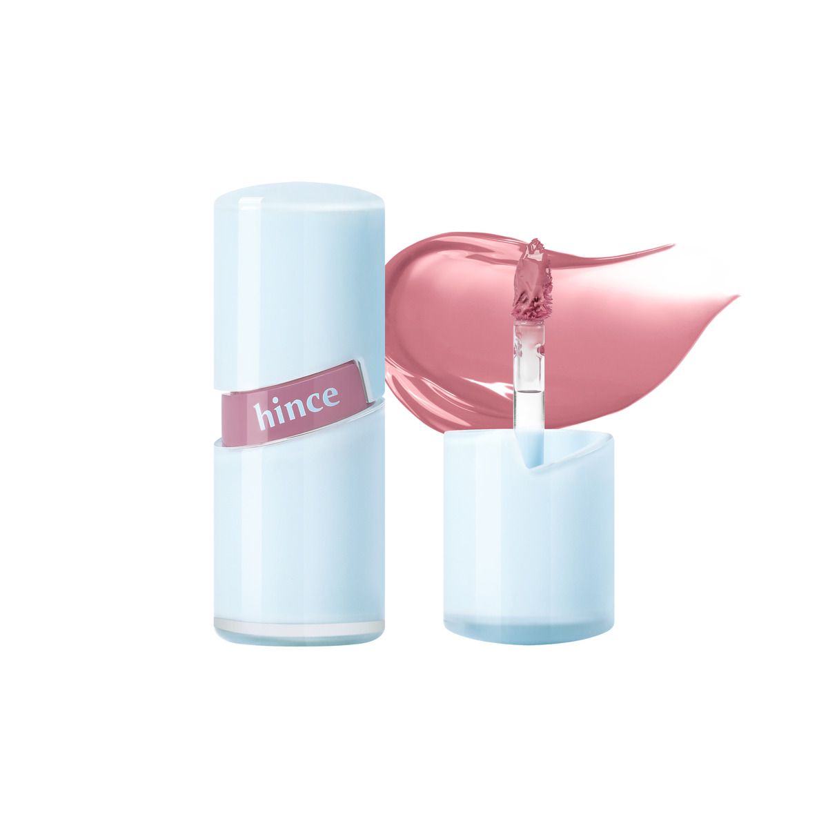 Hince Raw Glow Gel Tint in Chill Voyage Edition, a close-up of the lip tint in a sleek tube showing the vibrant color.