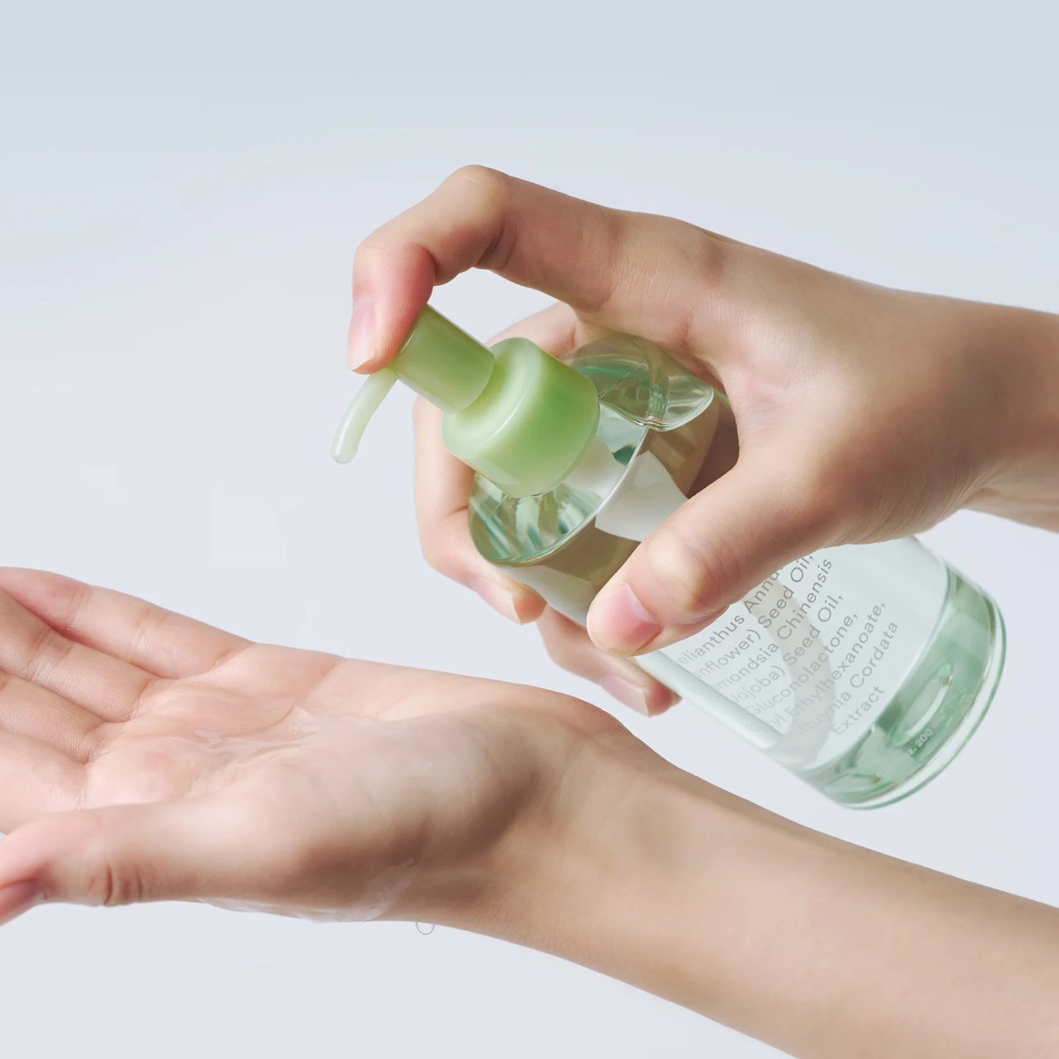 Abib Pore Cleansing Oil Heartleaf Oil-Wash cleanser in a 200ml bottle showing the product label and pump dispenser.