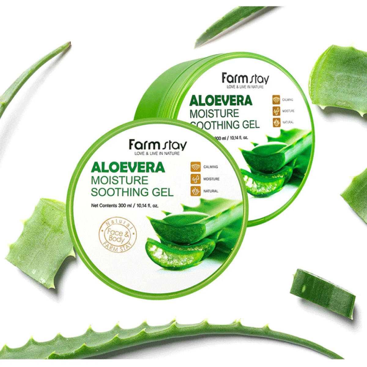 Farmstay Aloevera Moisture Soothing Gel 300ml - Shop K-Beauty in Australia