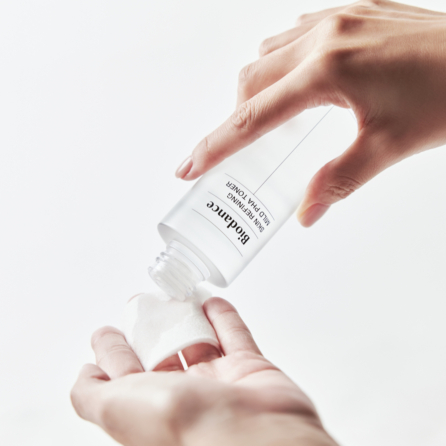 Biodance Refining Mild PHA Toner 150ml bottle with clear liquid and minimalist label, side view of the skincare product.