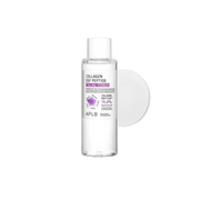 APLB Collagen EGF Peptide Facial Toner in a clear 160ml bottle, showing the transparent liquid inside with a minimalist label.
