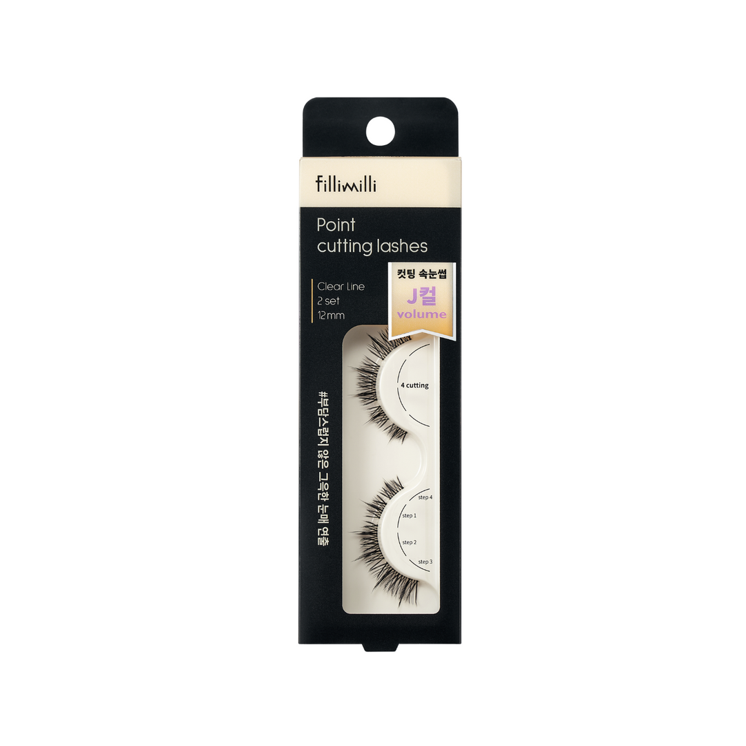 Fillimilli Point Cutting Lashes 04 New Smoky J-curl (12mm) (2 Sets) - Shop K-Beauty in Australia