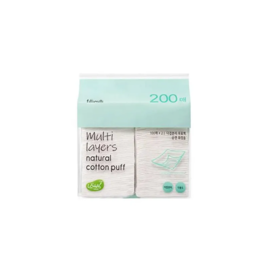 Fillimilli Multi Layers Natural Cotton Puff (200p) - Shop K-Beauty in Australia