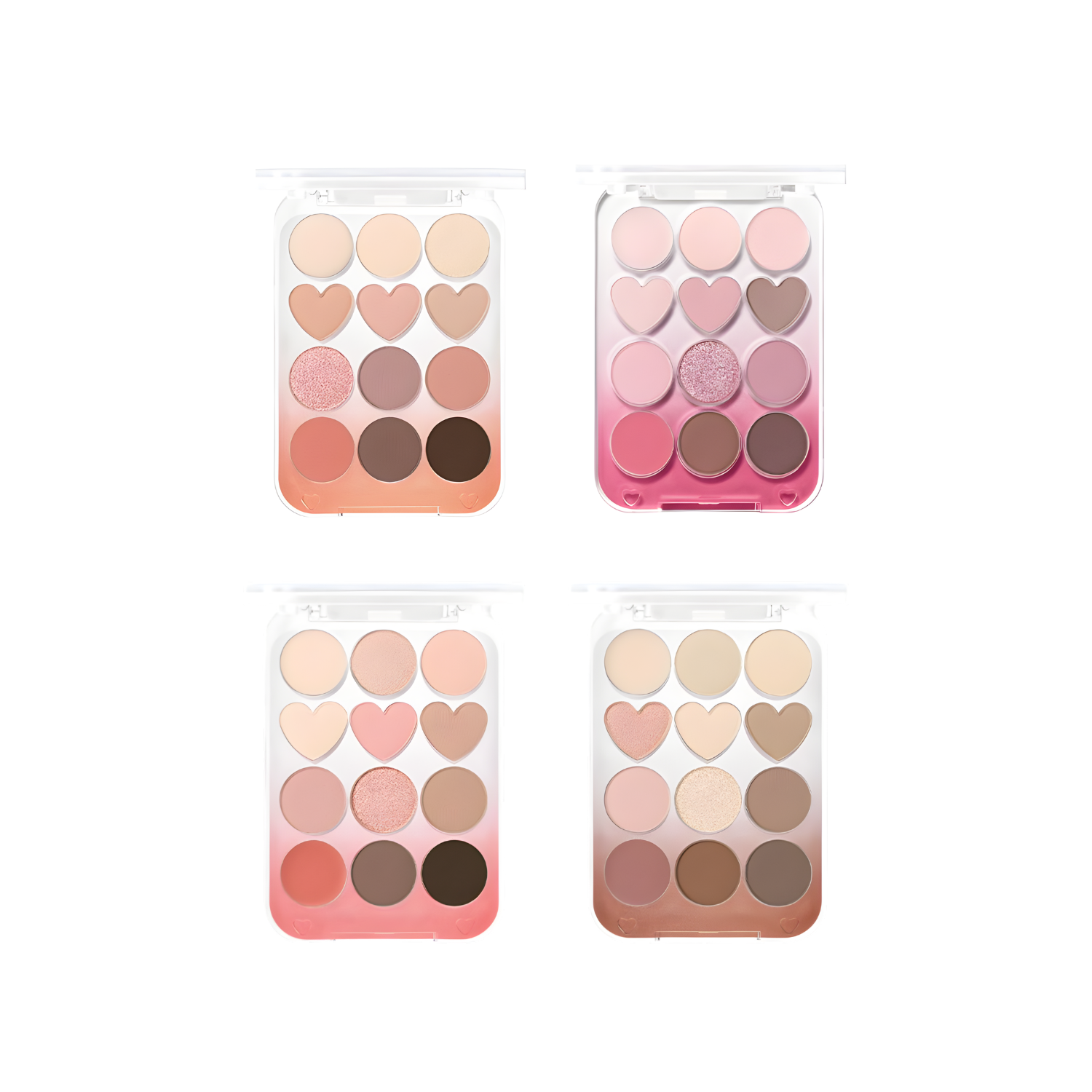 Colorgram Pin Point Eyeshadow Palette with multiple neutral and shimmer shades, displayed in open compact.