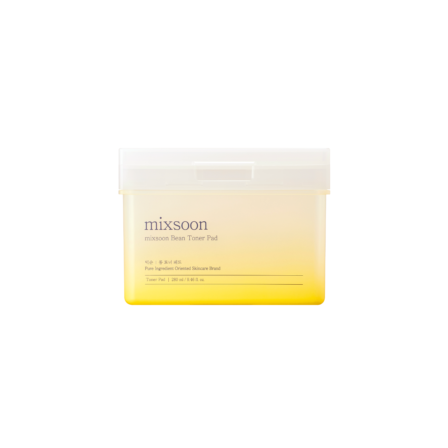 Mixsoon Bean Toner Pad 70pc, soft cotton toner pads for facial cleansing and exfoliation, arranged in a pile.