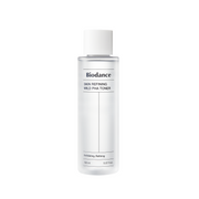 Biodance Refining Mild PHA Toner in 150ml bottle, showing clear liquid and label with branding and product details.