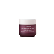 Heimish Black Rose Sorbet Cream 50ml face moisturizer in a sleek jar with black and pink rose design.