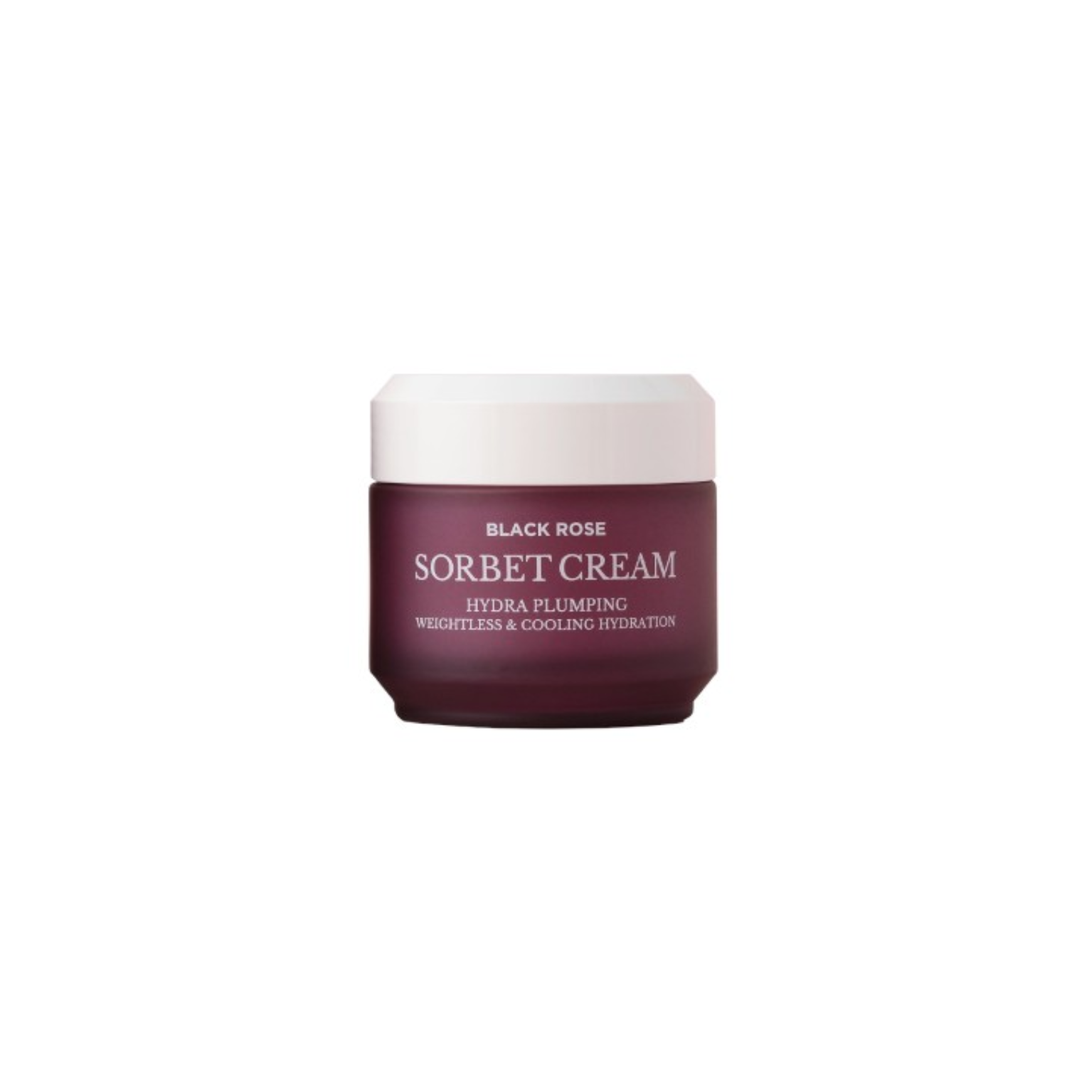 Heimish Black Rose Sorbet Cream 50ml face moisturizer in a sleek jar with black and pink rose design.
