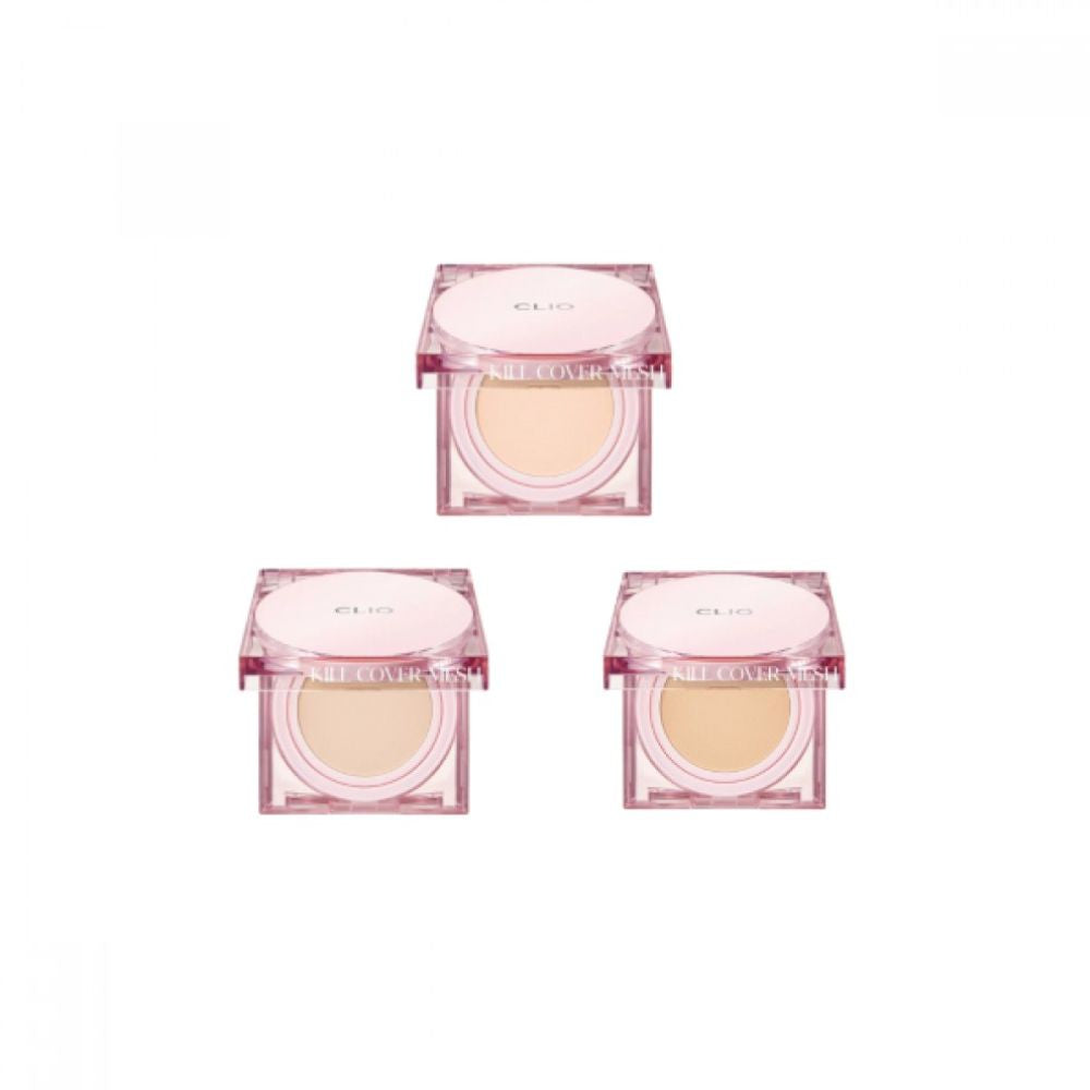 Clio Kill Cover Mesh Glow Cushion Mini 5g, cushion foundation with mesh applicator, in a sleek compact for natural, luminous coverage.