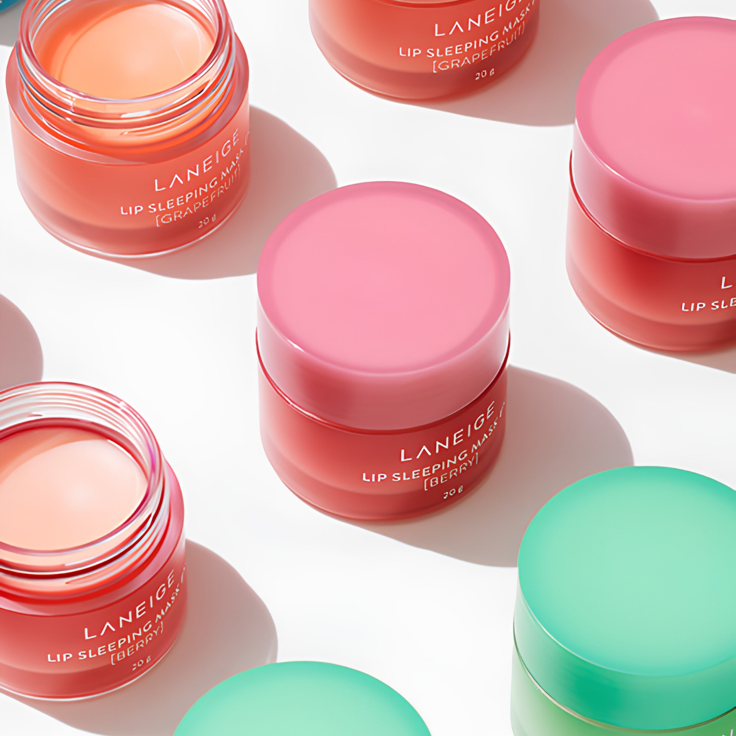 Laneige Berry Lip Sleeping Mask EX 20g jar with berry-infused lip treatment and soothing packaging.