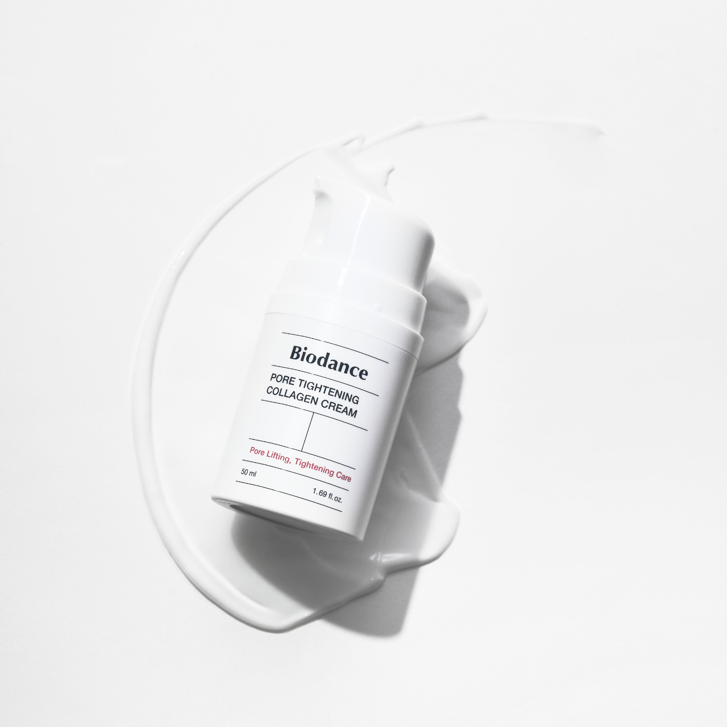 Biodance Pore Tightening Collagen Cream 50ml face moisturizer jar with cream visible in the image