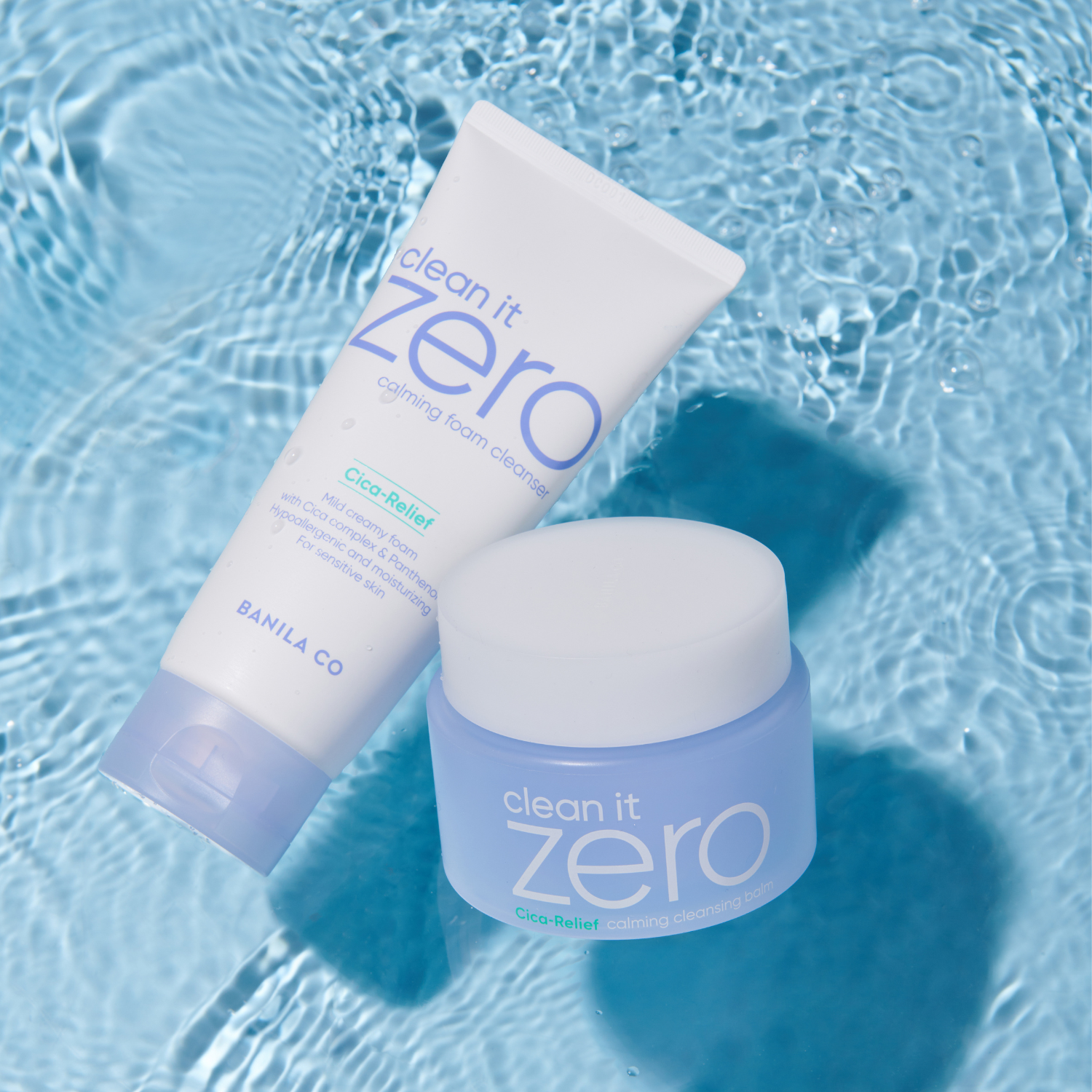 Banila Co Clean It Zero Calming Foam Cleanser in 150ml gel and foam cleanser bottle with product label and pump dispenser.