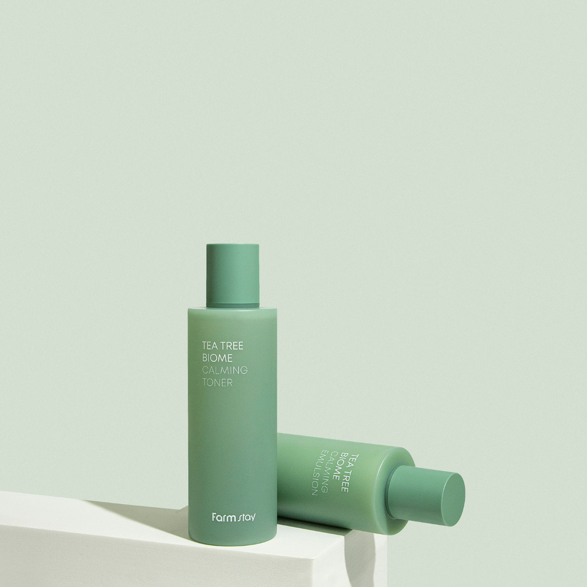 Farmstay Tea Tree Biome Calming Toner in a 200ml bottle, with natural ingredients and calming skincare benefits.