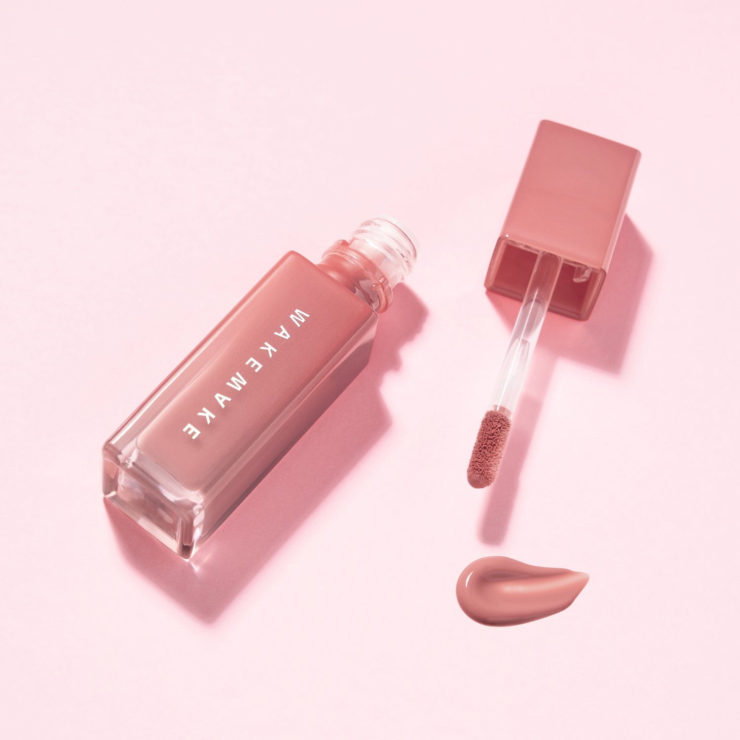Wakemake Sheer Glow Liquid Blusher in a soft pink shade, showing the smooth, lightweight liquid blush with a natural glow finish.