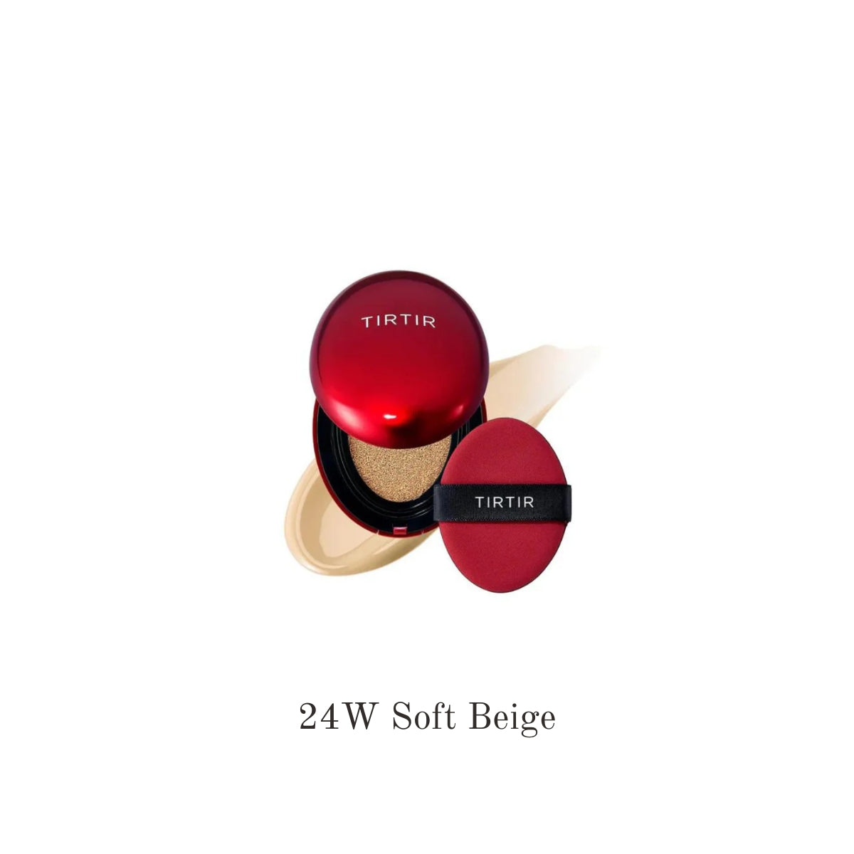 Red Mini Cushion Foundation by TIRTIR with a compact, portable design and soft cushion applicator for smooth coverage.