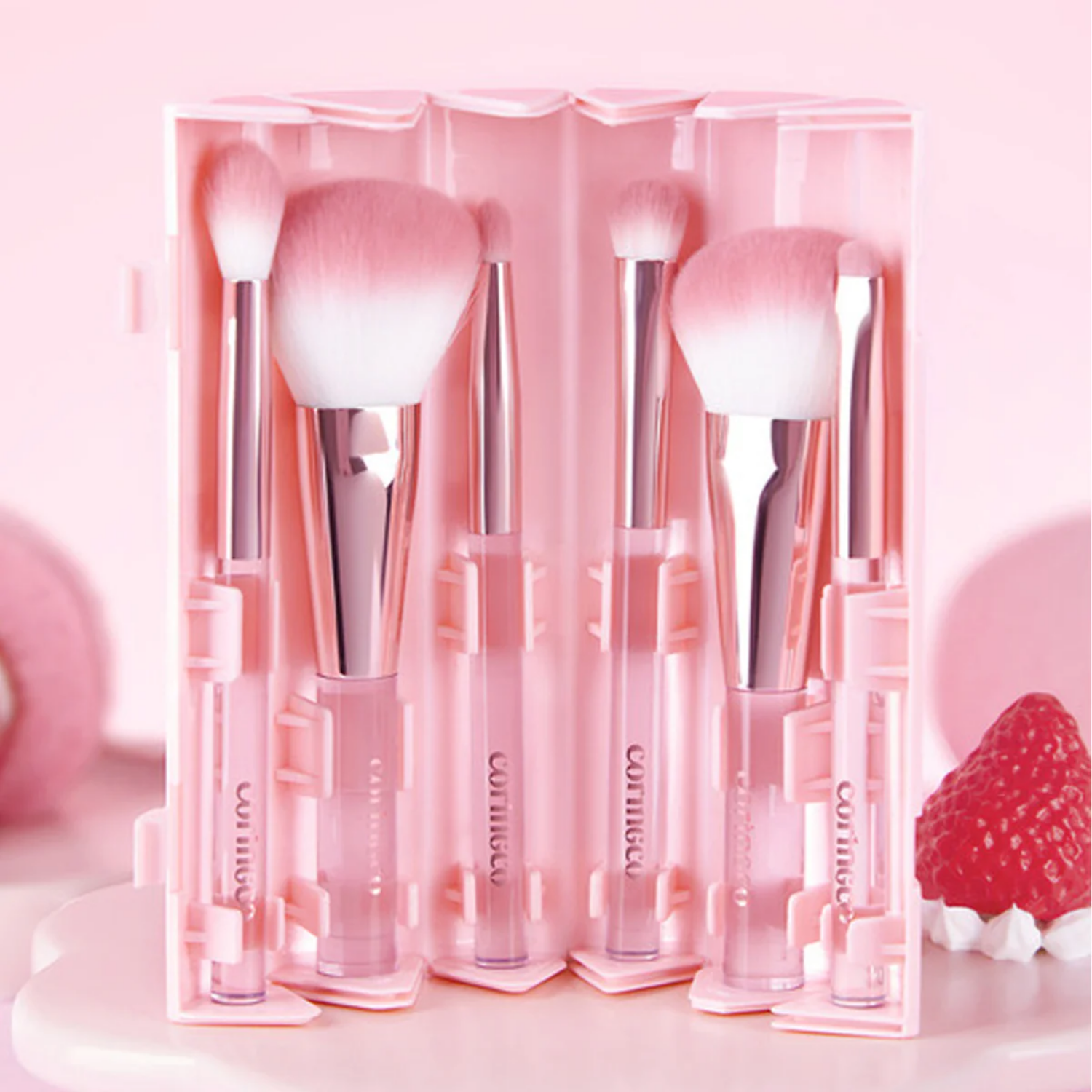 Pink Roll Make Up Brush Set [6pcs]