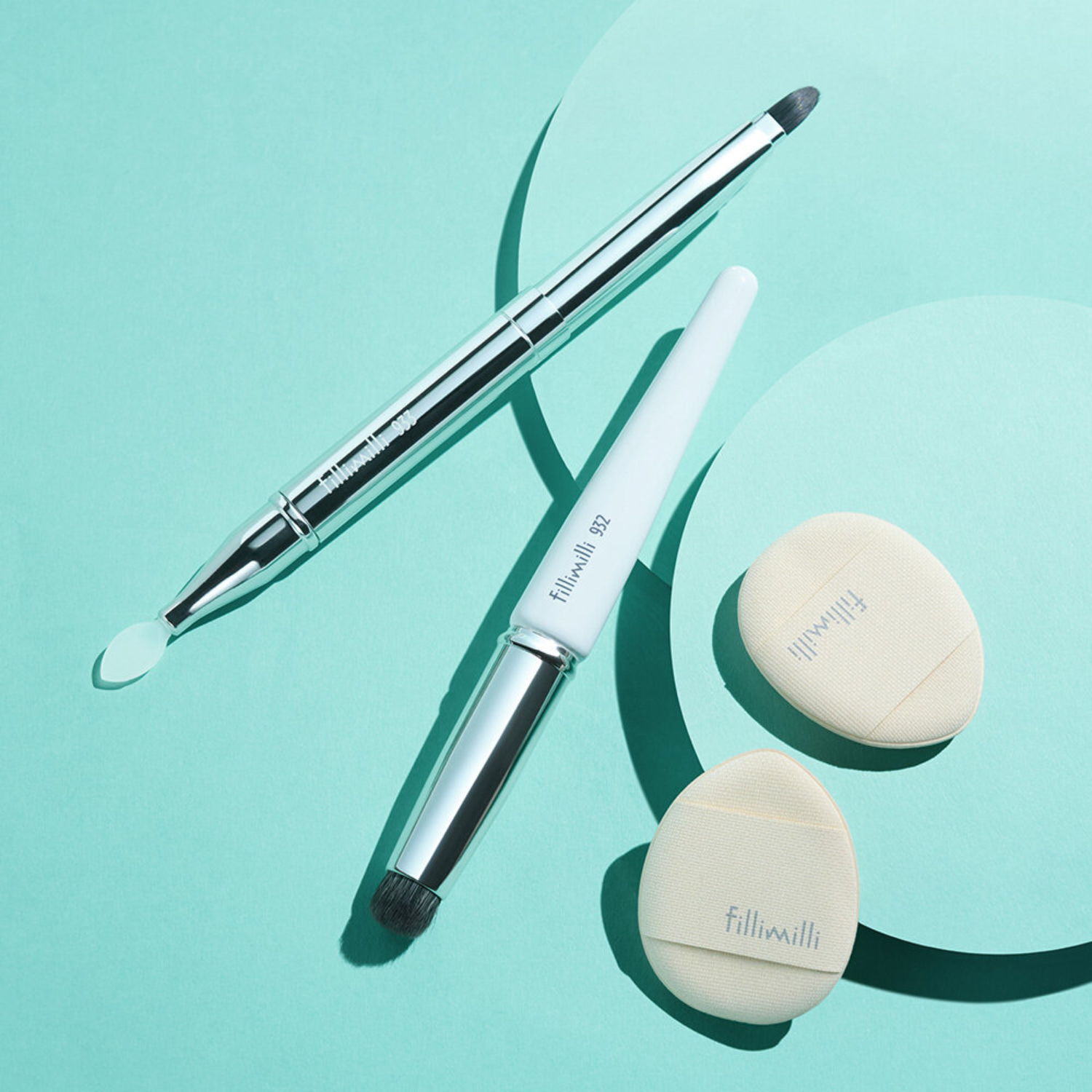 Fillimilli Glowy Overlip Brush Duo with two makeup brushes featuring soft bristles and sleek handles for precise application.