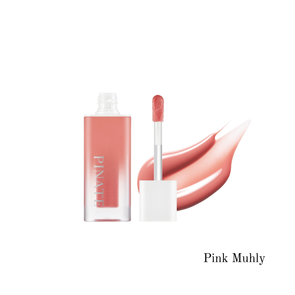 Pinate Natural Bloom Lip Oil Serum lip gloss with clear, glossy finish and floral-inspired packaging.