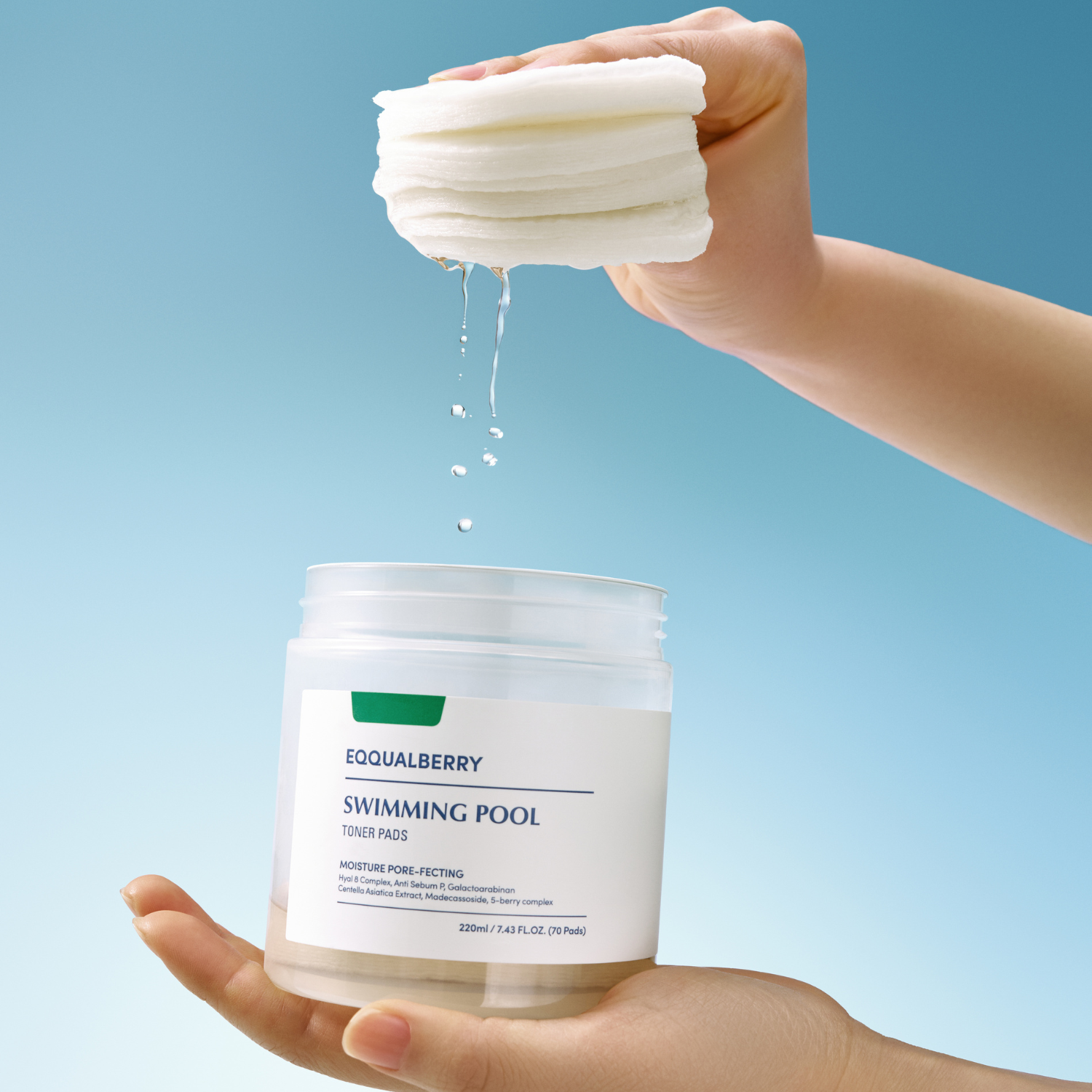 Eqqualberry Swimming Pool Toner Pads 70pcs - Shop K-Beauty in Australia