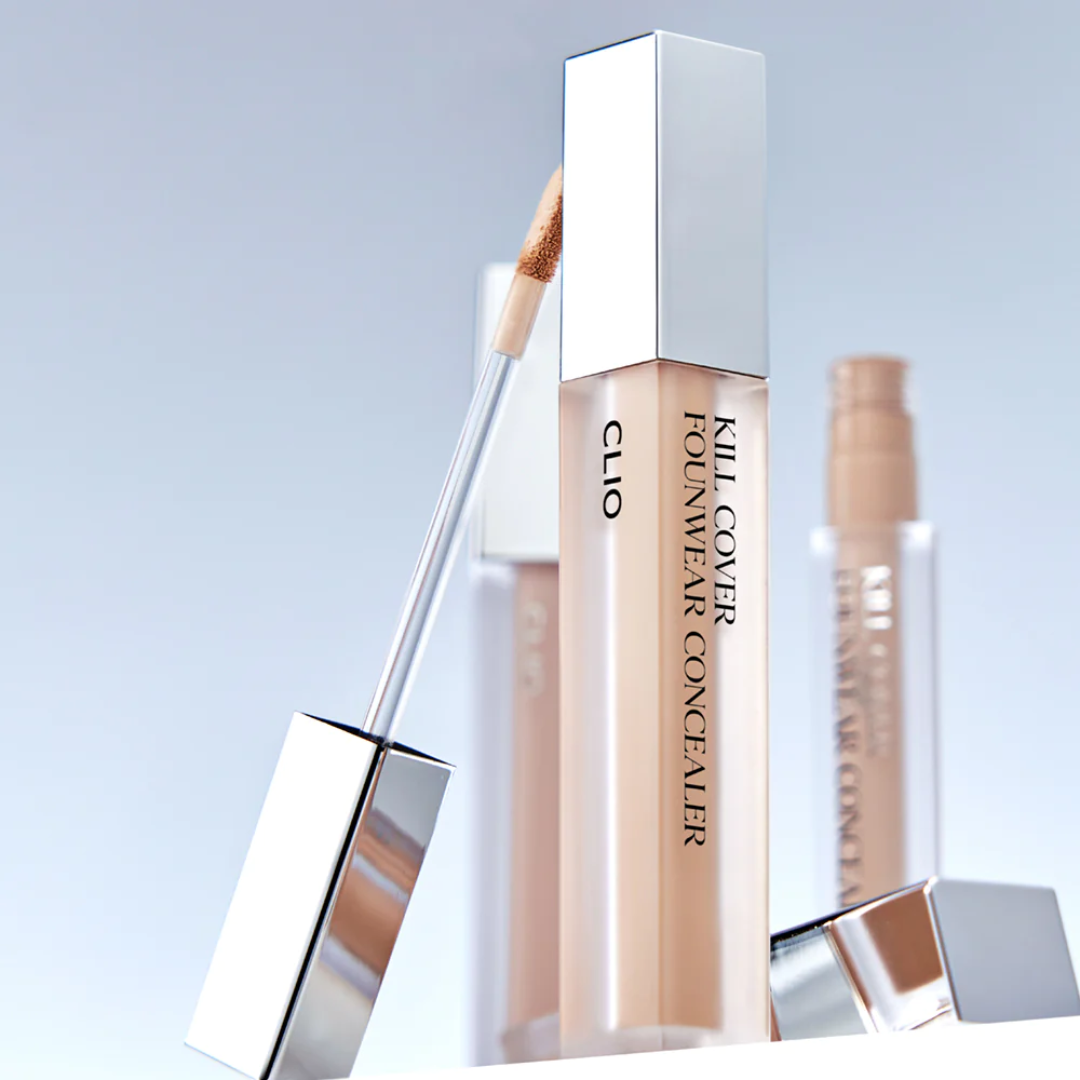 Clio Kill Cover Founwear Concealer 6g in a sleek compact, featuring creamy concealer for flawless skin coverage.