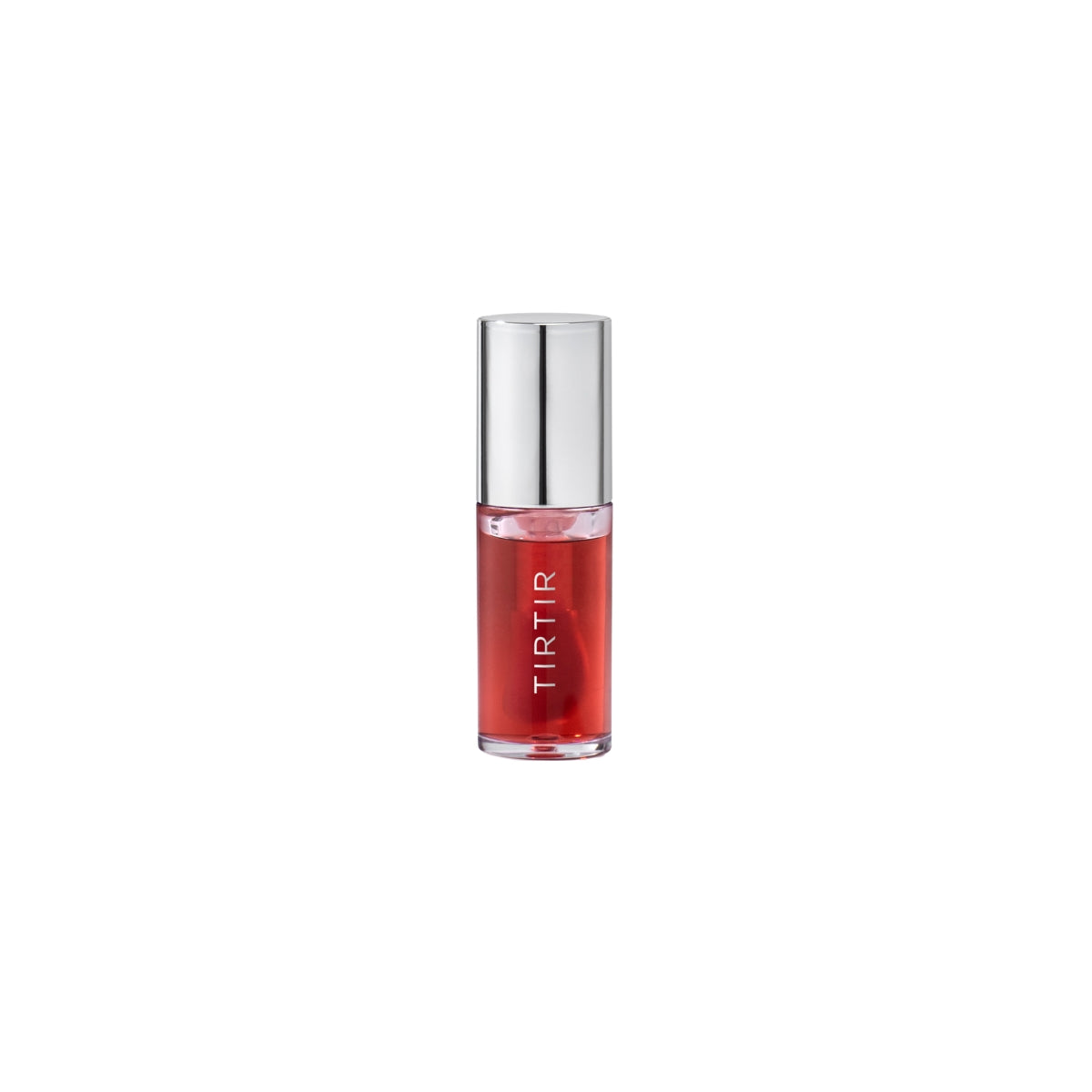 TIRTIR My Glow Lip Oil Rosy 5.7ml lip gloss with a shiny, rosy finish in a clear tube, showcasing the nourishing gloss inside.